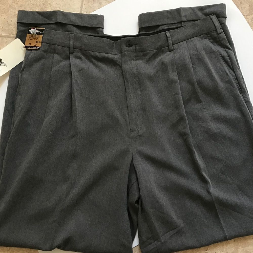 Grant Thomas Gray Dress Pants 40 Waist 32 Inseam